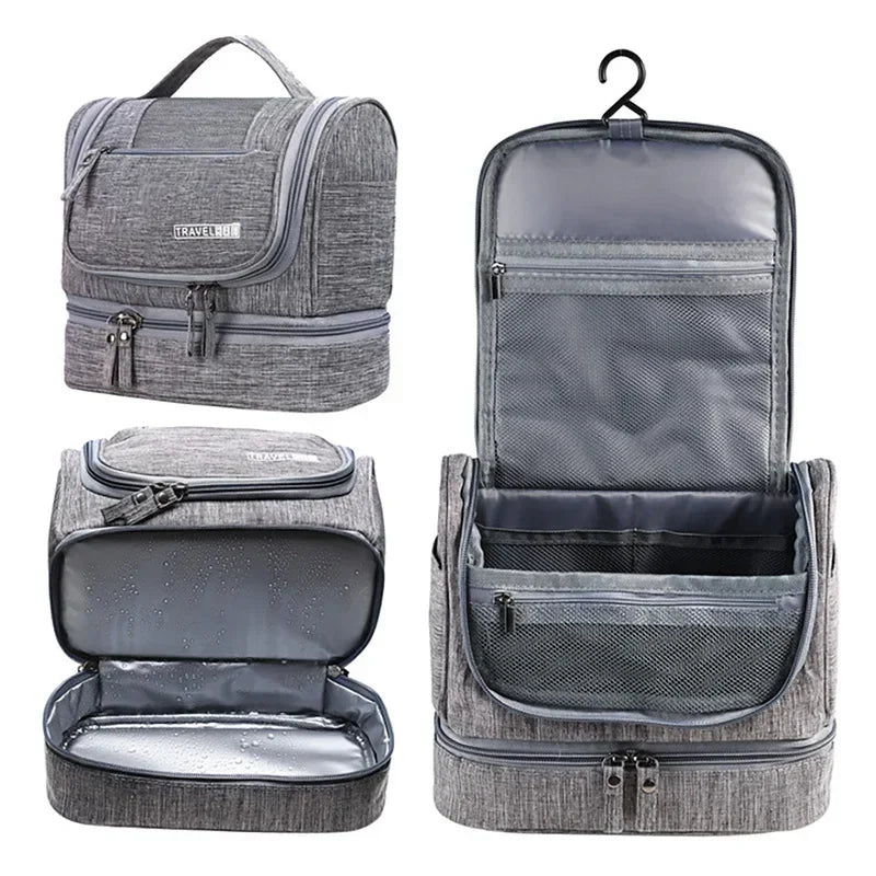 Men and Women Oxford Travel Makeup Bag Hanging Organizer Cosmetic Toiletry Case