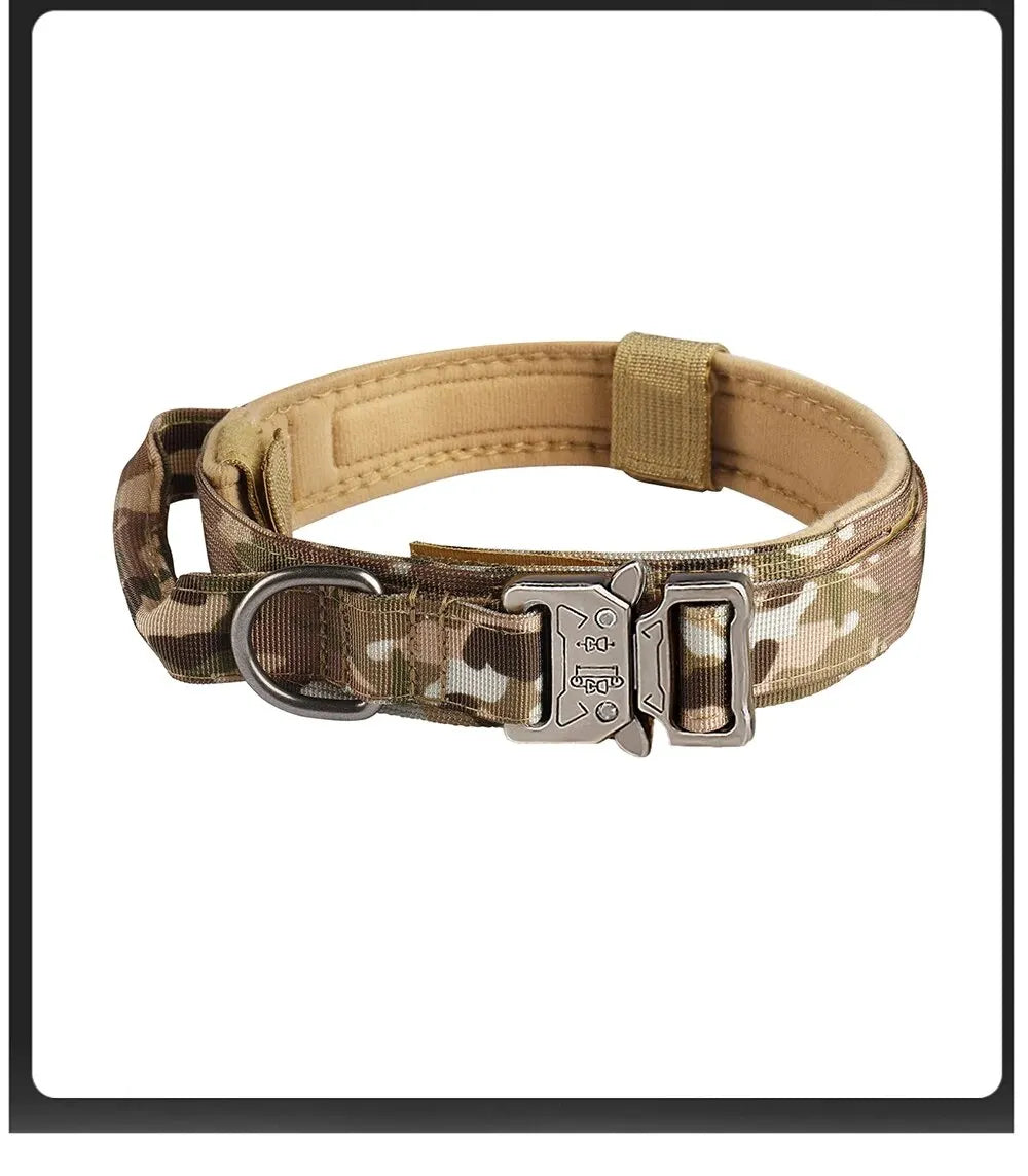 Pet Products Outdoor Tactical Dog Collar Nylon Metal Buckle for Medium and Large Dogs