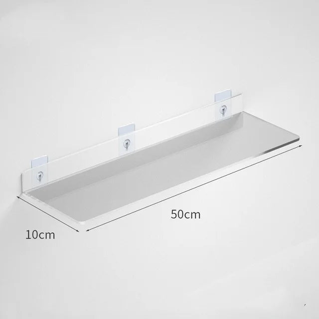 1pc Clear Acrylic Storage Rack Wall Mounted Shelf for Makeup, Books, and Organizing