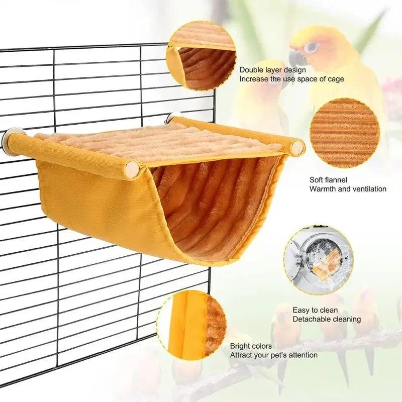 Pet Hanging Hammock Parrot House Removable Washable Bird Cage Perch For Hamster Lovebird
