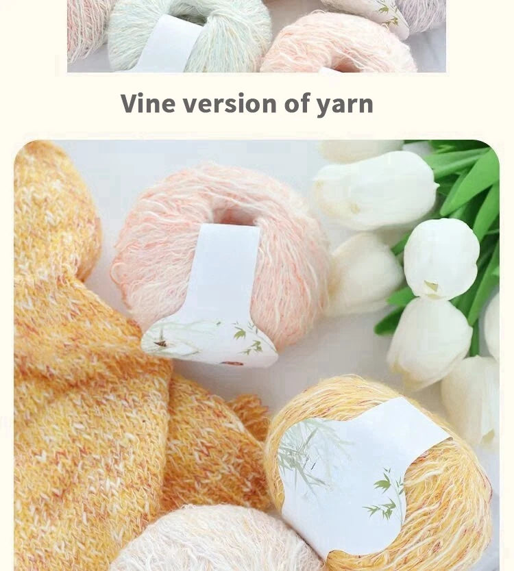 300g Eco-Friendly Bamboo Fiber Yarn for Hand Knitting and Crochet Fashion Projects, Thick and Thin Texture for Sweaters, Scarves, Hats, Shawls and More