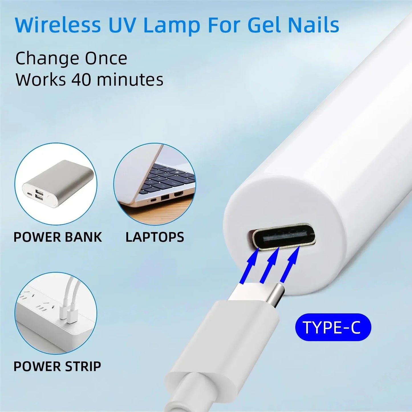 LULAA Handheld UV Light For Gel Nails Dryer Portable Lamp