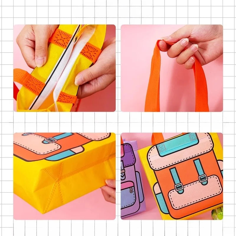 StoBag Eco-Friendly Cartoon Gift Wrapping Tote Bag for Kids Birthday Parties Ideal for Candy Toys Stationery and More