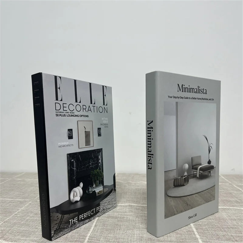 2 Piece Luxury Fake Book Decoration Set for Home and Cafe Decor Vintage Style Ornaments for Study and Club