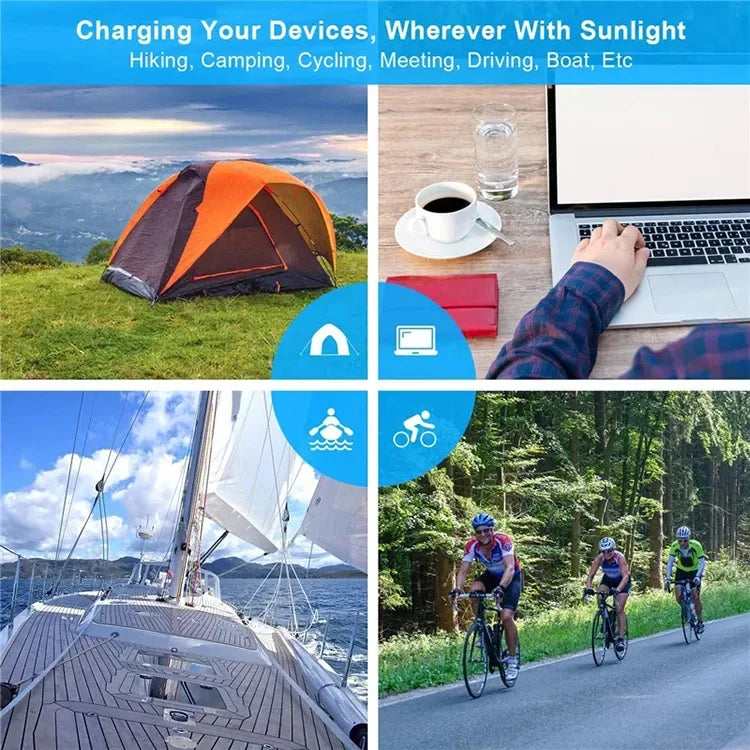 6-Fold 800W Portable Solar Panel Charger USB 5V DC Power
