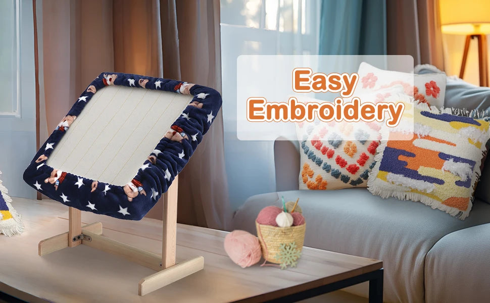 Square Wooden Embroidery Hoop Gripper Strips for Punch Needle Frame Sewing Quilting and DIY Projects