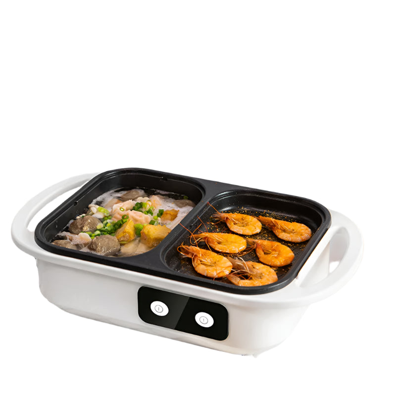 2 in 1 Non-Stick Shabu Pot and Griddle β Induction Heating for Versatile Cooking