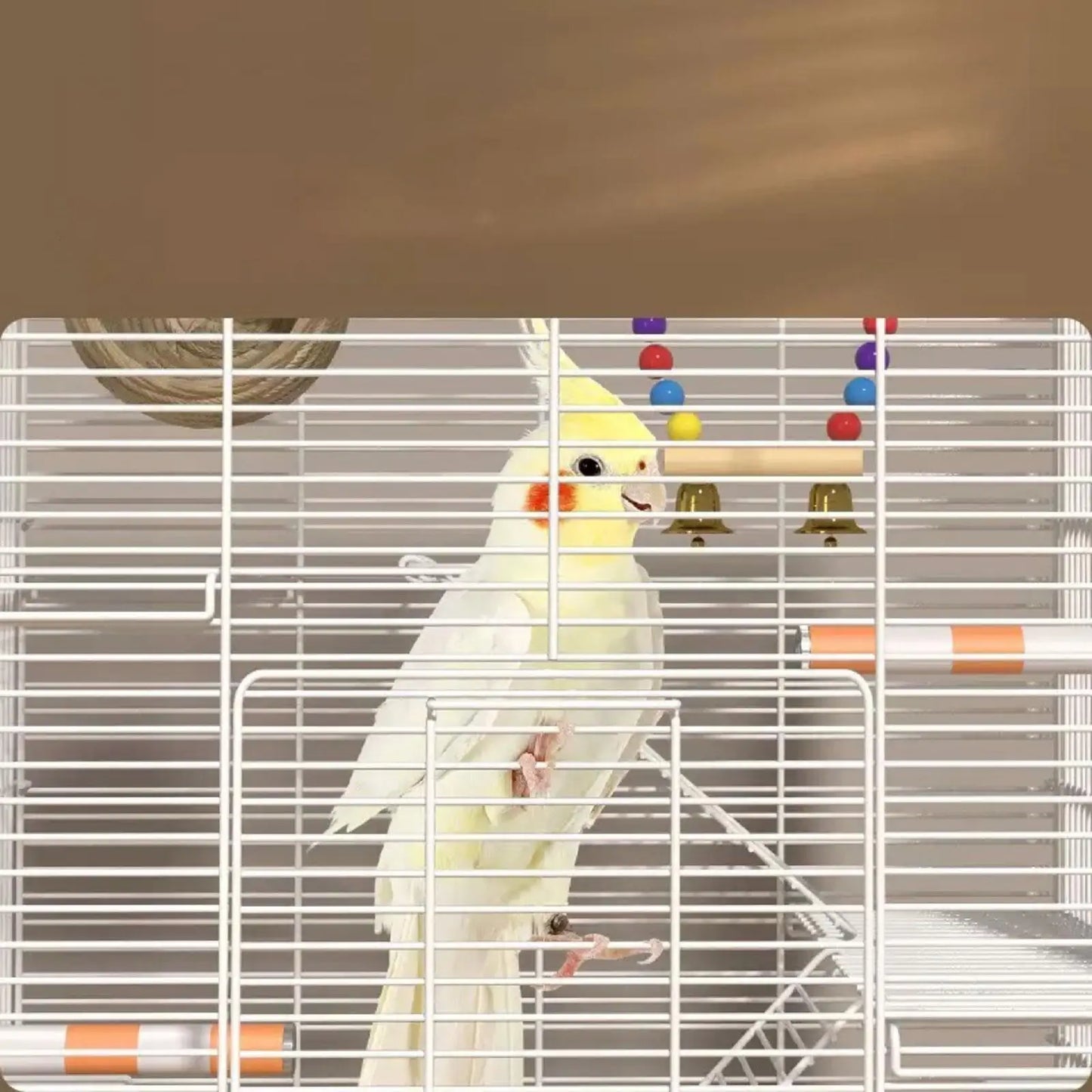 Metal Wire Bird Cage with Handle Play Cage Decor Tabletop Parrot Cage Birdcage for Lovebird Budgies Parrots Pigeon Ringneck