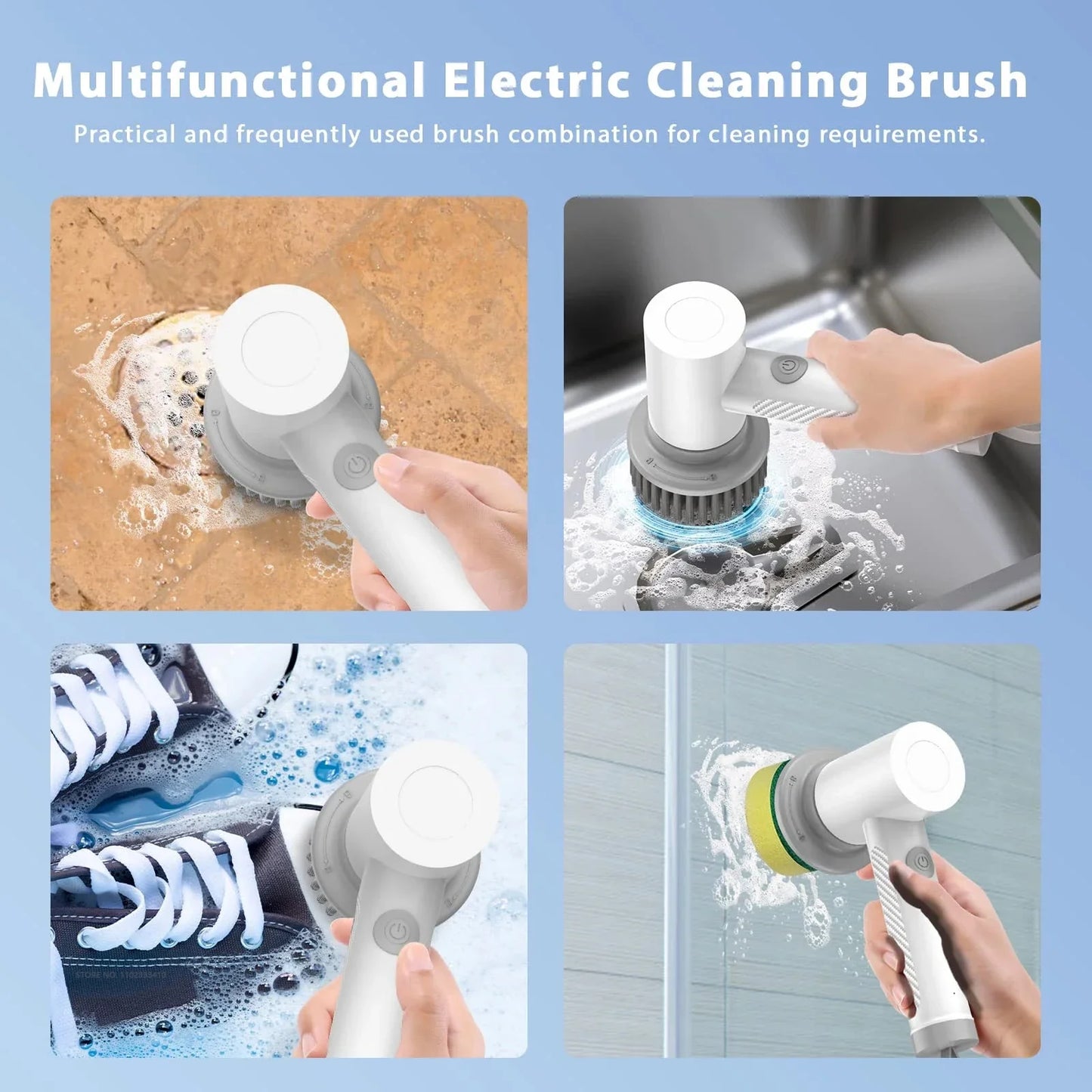 Wireless Electric Cleaning Brush for Kitchen and Bath