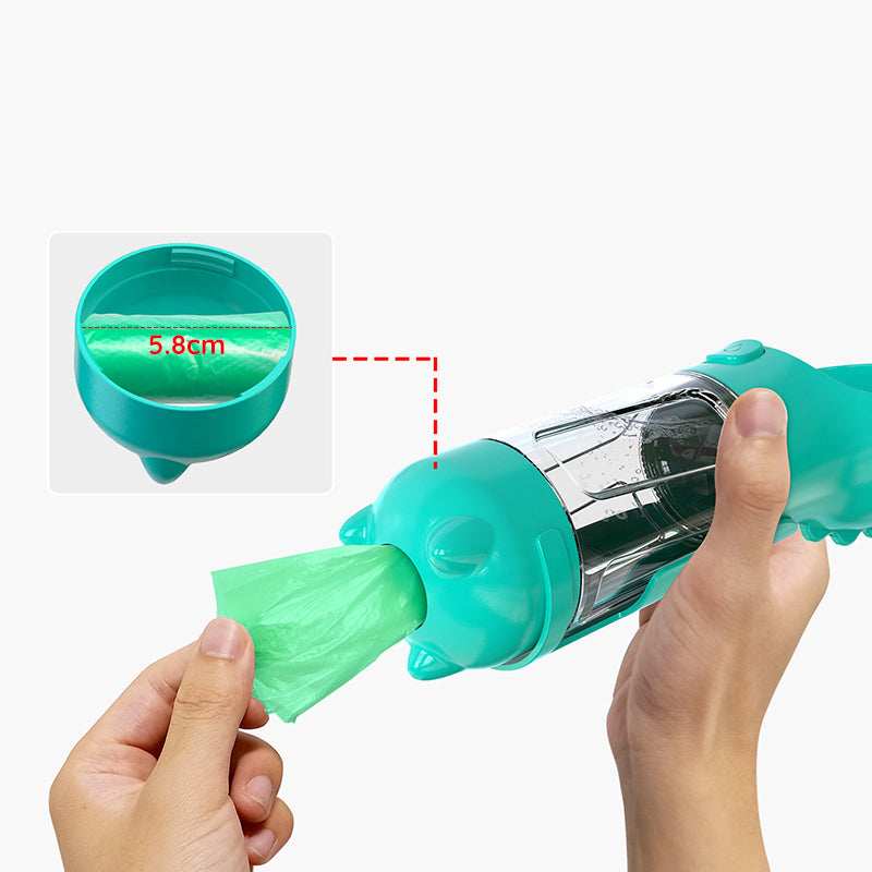 3 In 1 Portable Pet Dog Water Bottle Food Feeder Dispenser