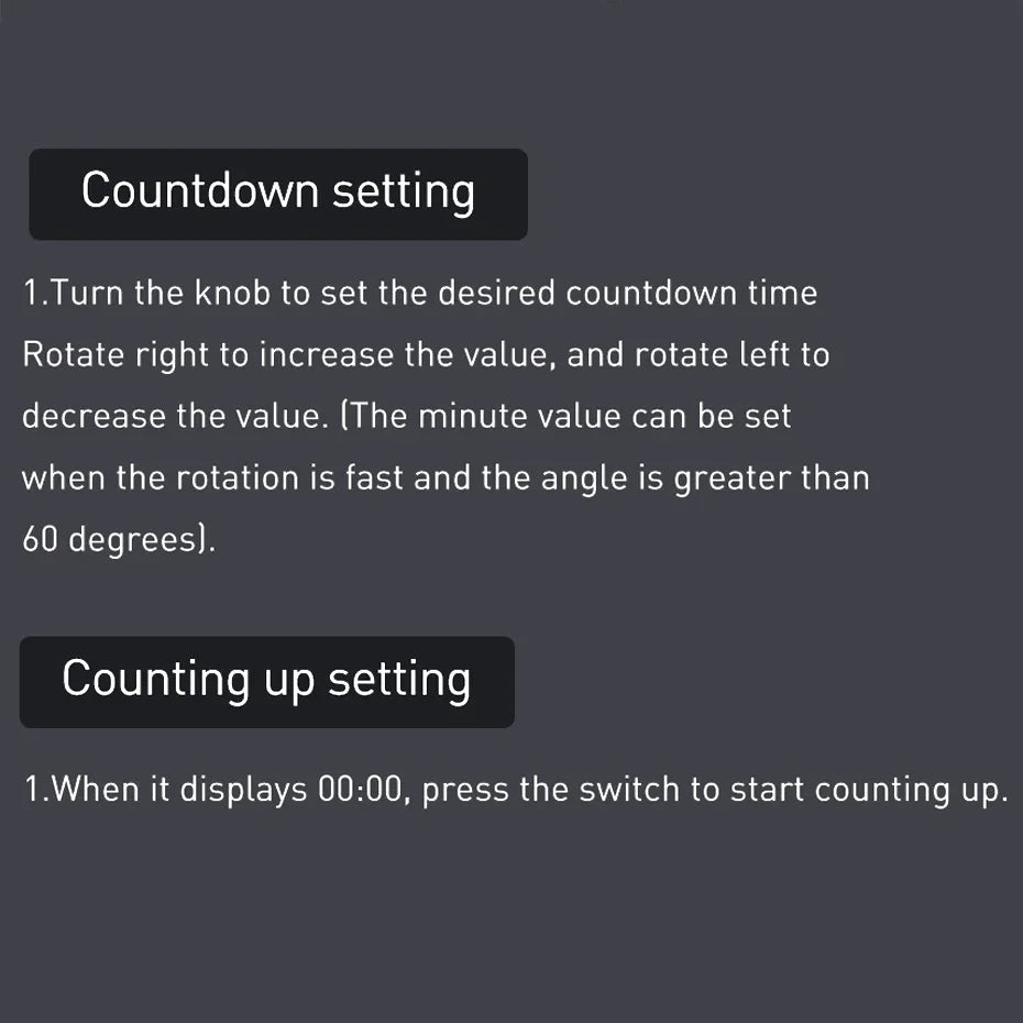Magnetic Kitchen Timer Digital Manual Countdown Stopwatch