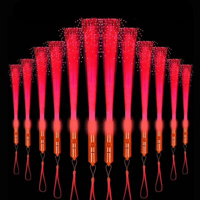 12 Pack LED Fiber Optic Wands Light Up Sticks with 3 Modes for Parties and Events