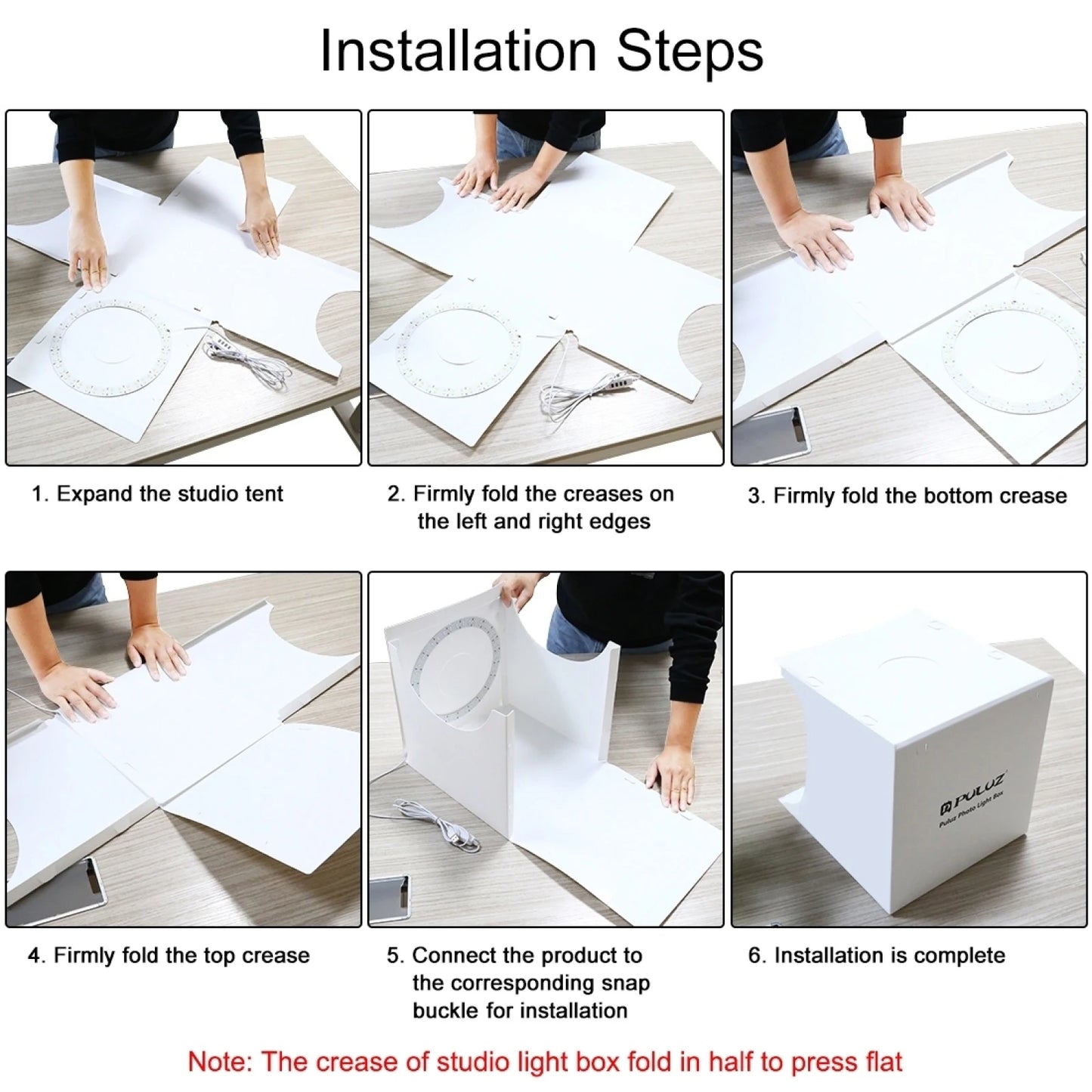 PULUZ 30cm Portable Ring Light Studio Tent Kit with 6 Backdrops