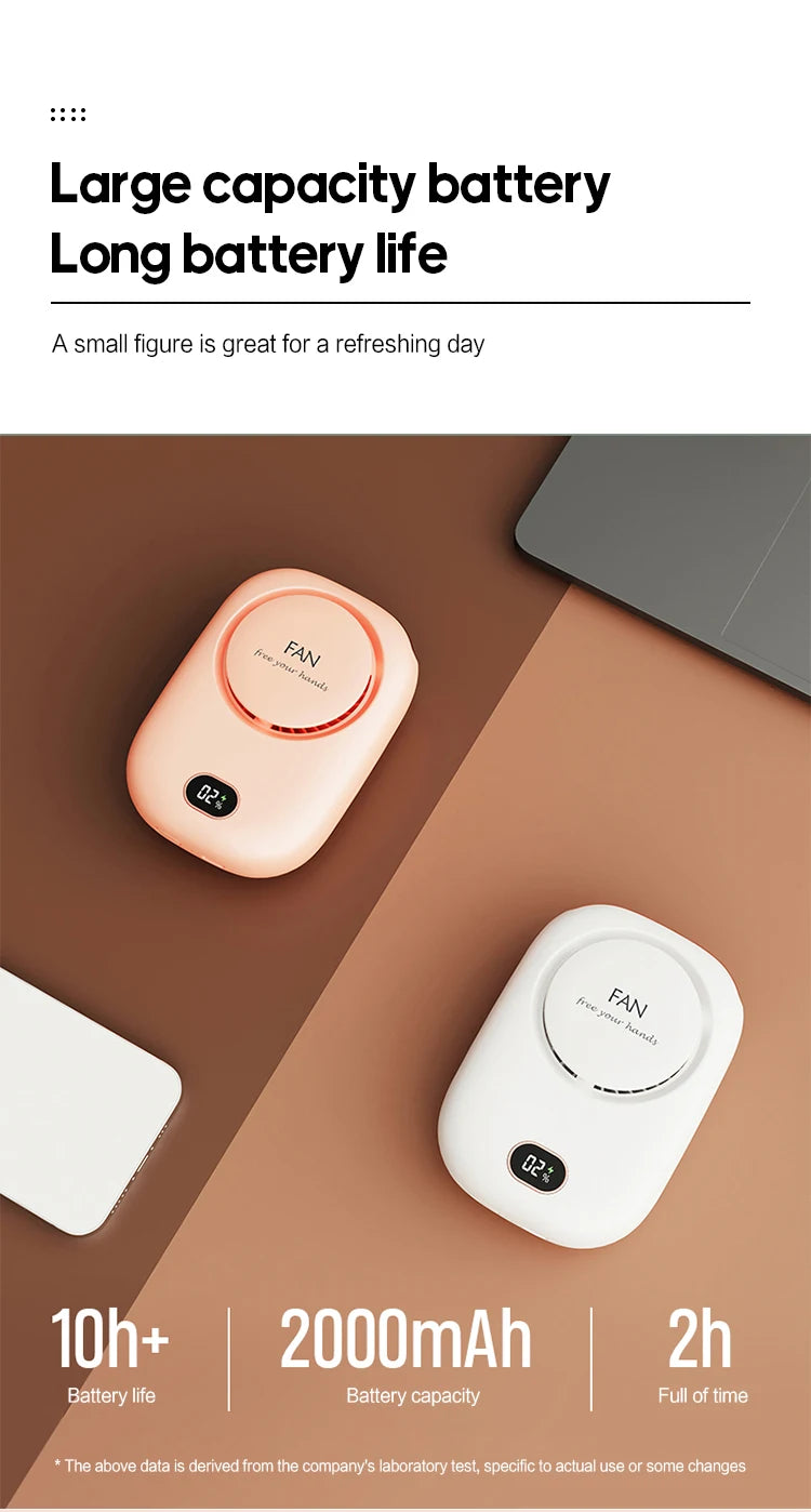 Portable Hanging Neck Fan Mini Cooling Waist Fans Bladeless USB Rechargeable Sports Cooler Fan for Outdoor Use