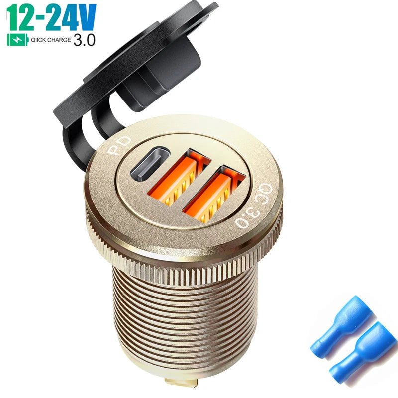 Type C Built-in USB Car Outlet 3.0 Fast Charging QC3.0 Adapter for Audi A1 A3 A4 A5 A6 A7 A8