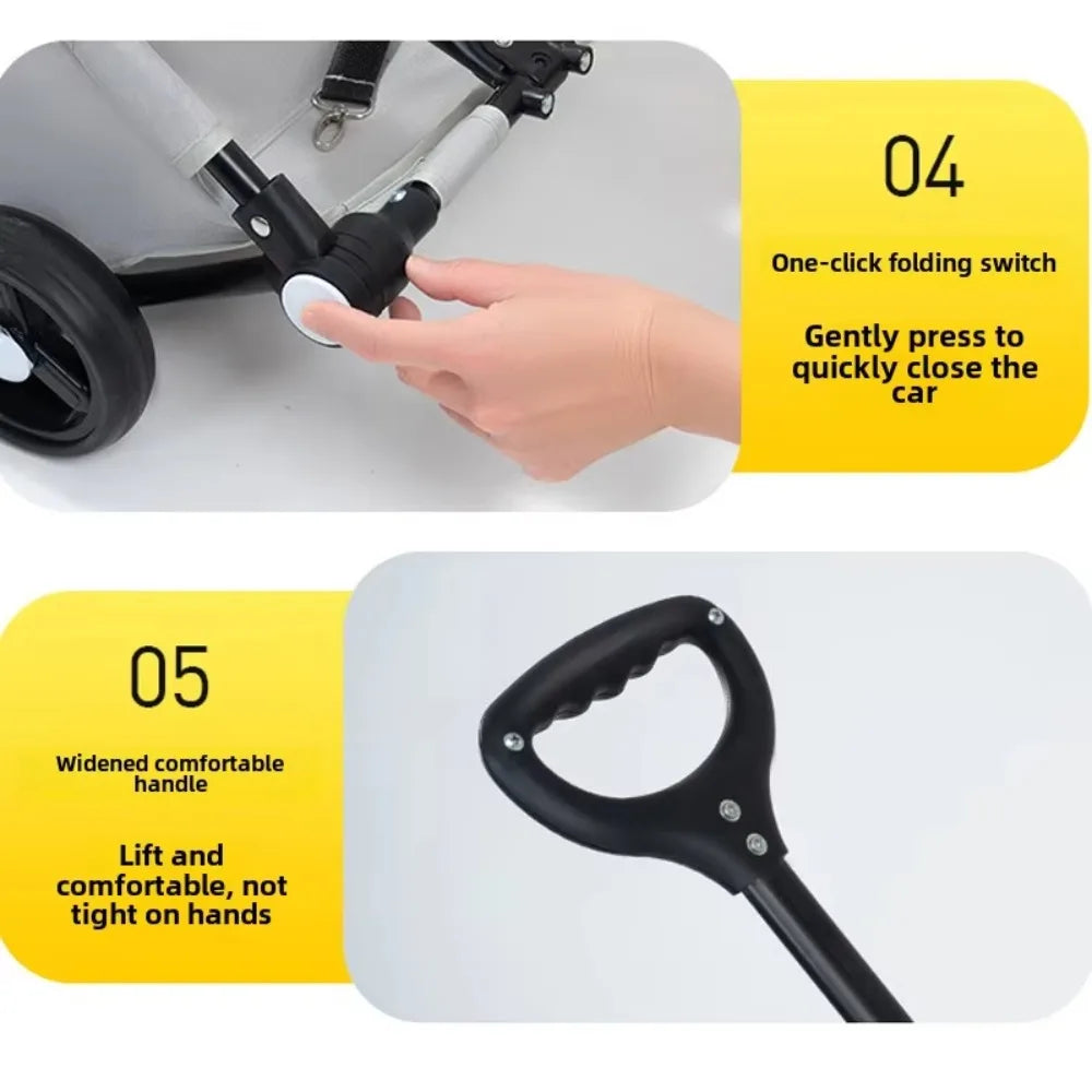 Small Pet Stroller Dog Dog Cat Teddy Baby Cart Toy Small Trolley Out Travel Pet Dog Car Lightweight Folding Walking Dog Walker