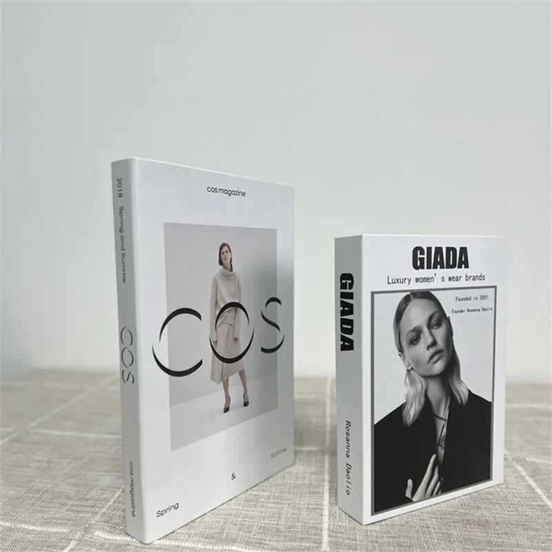 2 Piece Luxury Fake Book Decoration Set for Home and Cafe Decor Vintage Style Ornaments for Study and Club