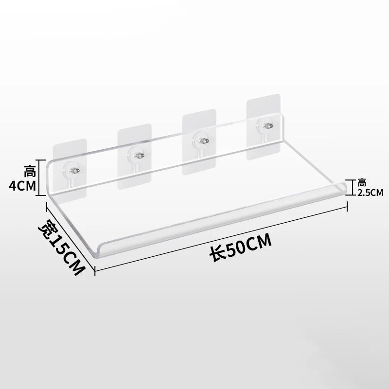 Invisible Acrylic Floating Wall Ledge Shelf for Kids Bookshelves and Bathroom Storage