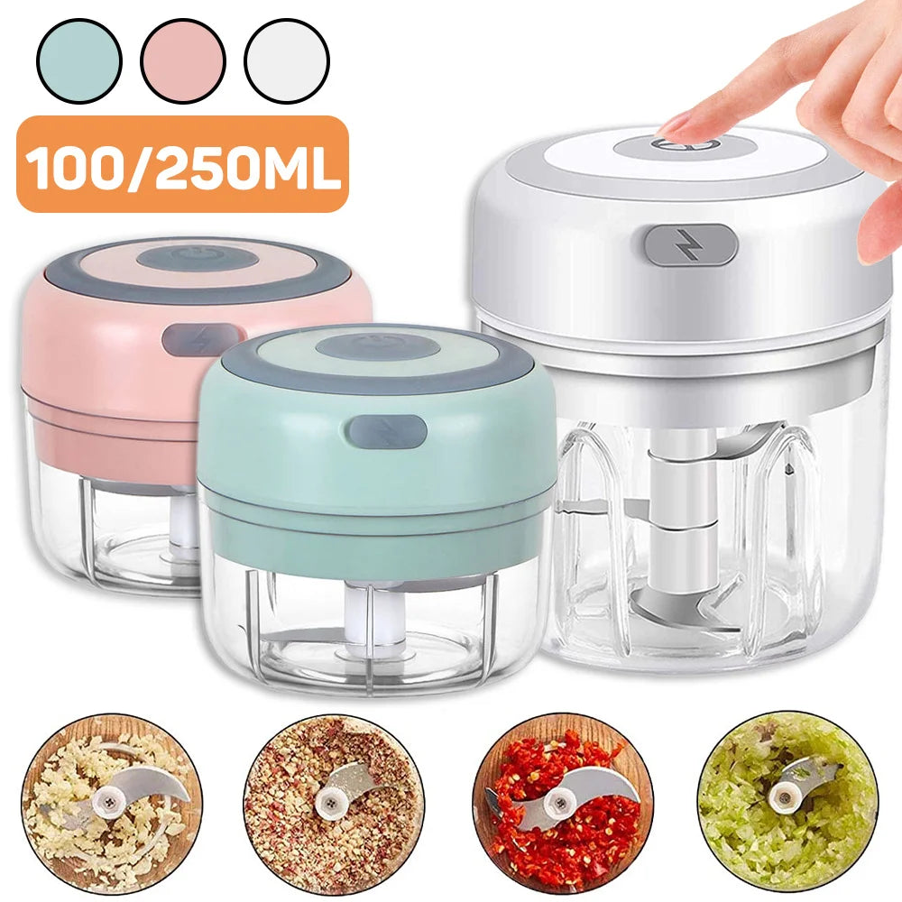 Electric Kitchen Food Chopper Mini Garlic Masher USB Grinder