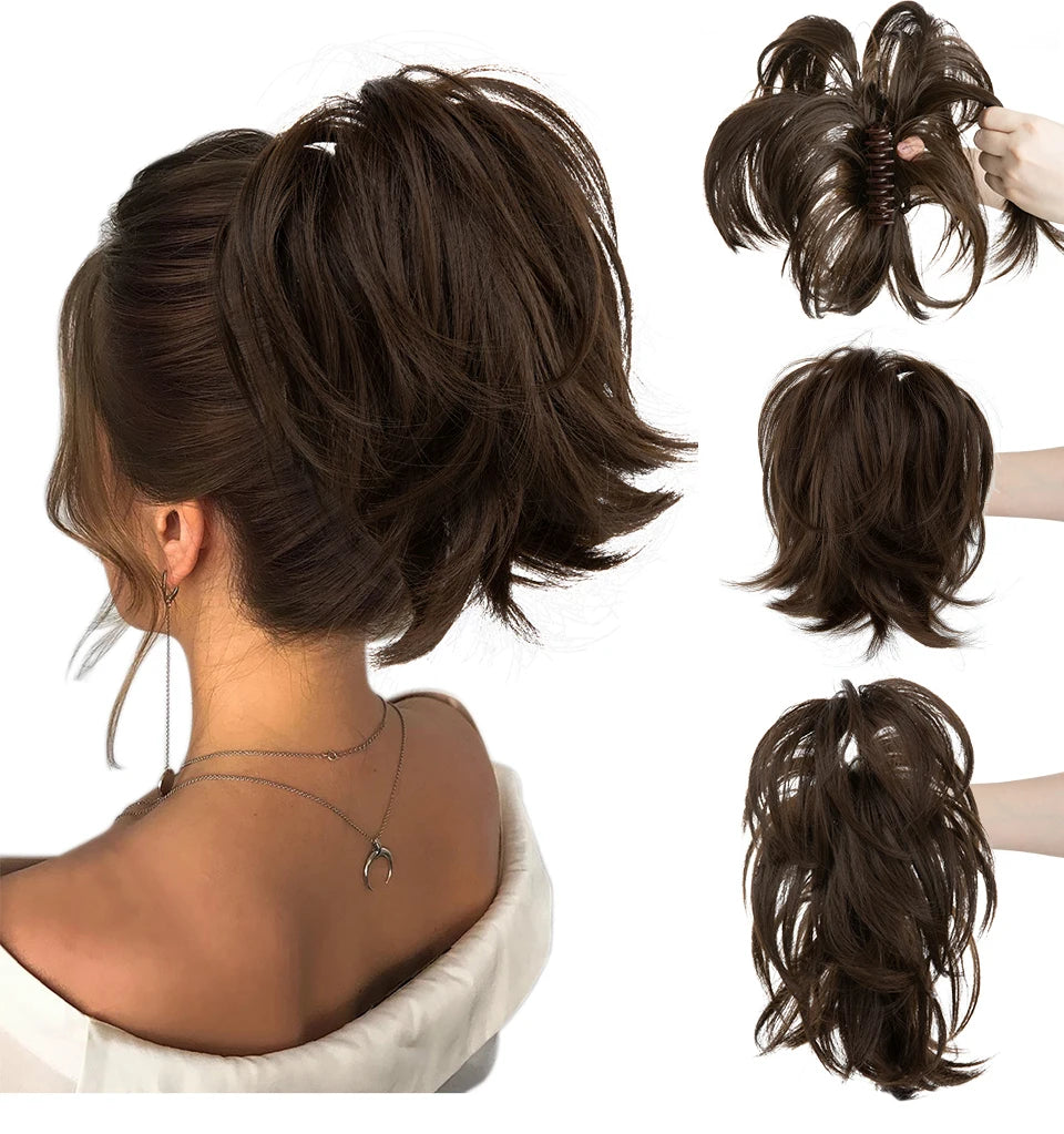 Premium Synthetic Claw Clip Ponytail Extension Hairpiece for Women P025