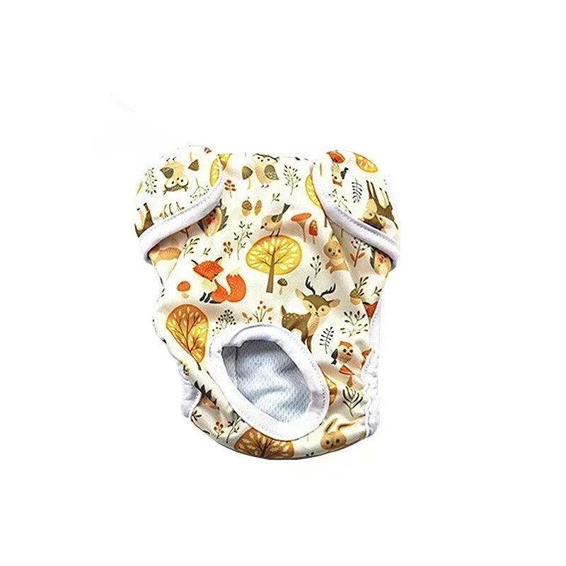 Washable Dog Diapers Physiological Pants Cute Cartoon Print Female Dog Diaper Underwear Dog Sanitary Panties pañales para perros