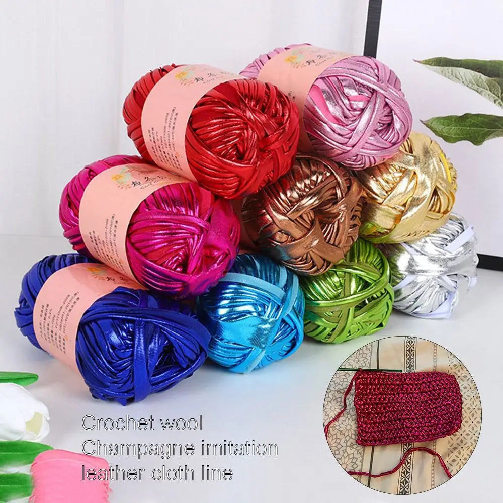 Imitation Leather Crochet Yarn Ball for DIY Hand Knitting