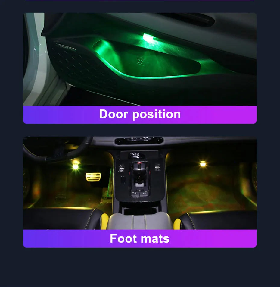 BLALION Wireless Adhesive LED Car Interior Ambient Light Remote Control Auto Roof Foot Lamp Bicycle Tail Light