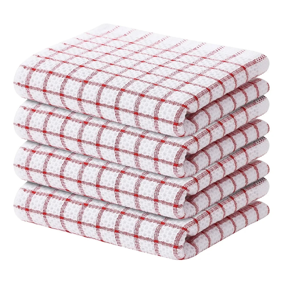 Olanly 100 Percent Cotton Kitchen Towel Super Absorbent Dishcloths for Home Cleaning and Washing Dishes