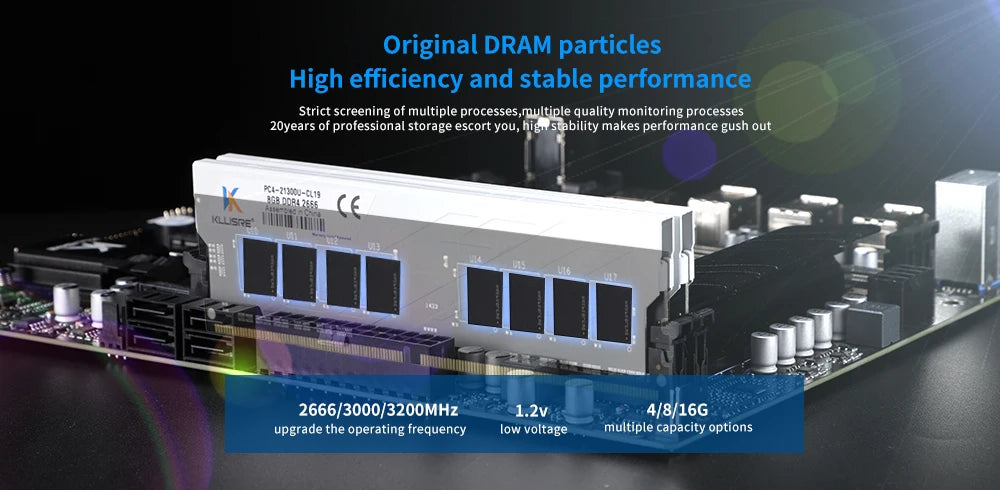 Kllisre DDR3 DDR4 8GB 16GB Memory Ram 1600 3200 MHz Desktop