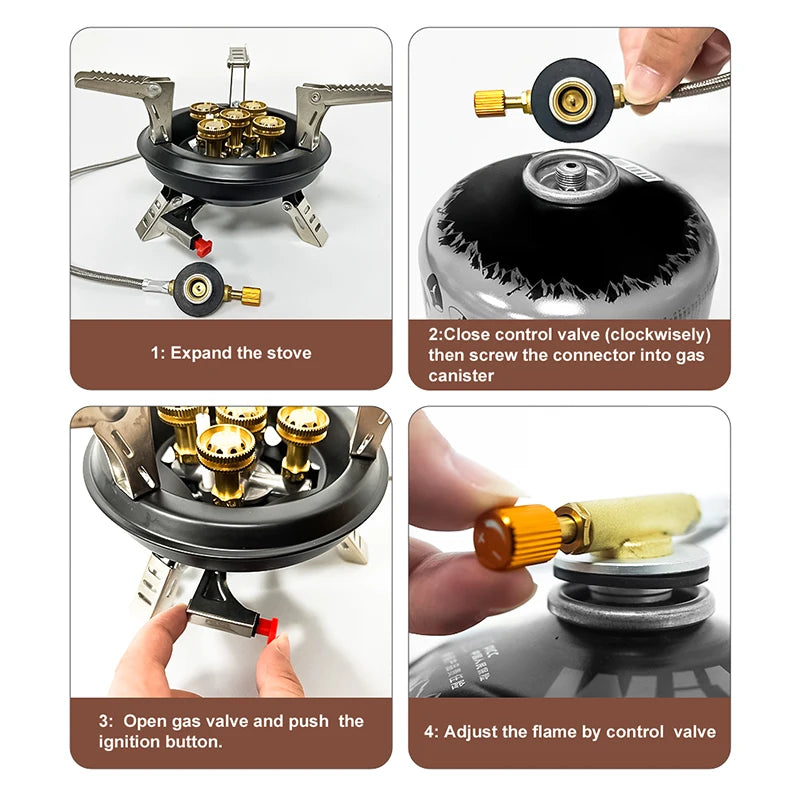BRS-201A Portable Camping Gas Stove 16000W Butane Burner