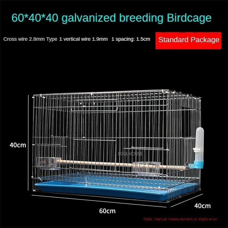 Garden Outdoor Portable Cage Thick Iron Birdcage Large Electroplating Starling Breeding Cage Budgie Bird Cage Bird Accessories W