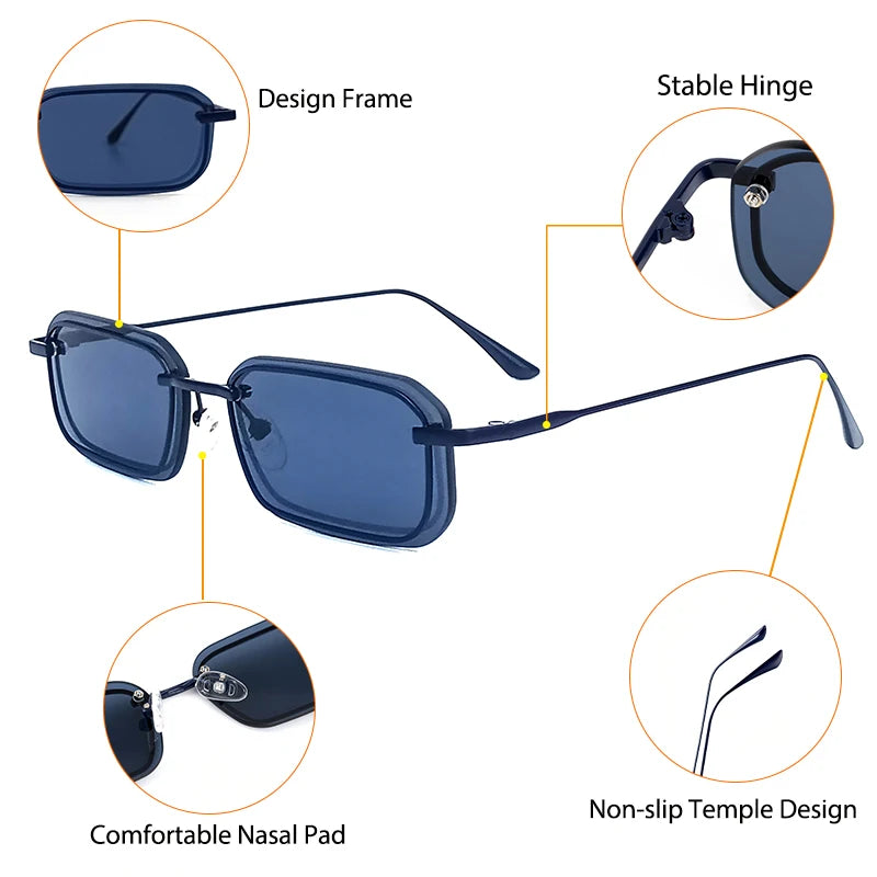 CATERSIDE Retro Punk Sunglasses UV400 Small Frame Fashion Eyewear