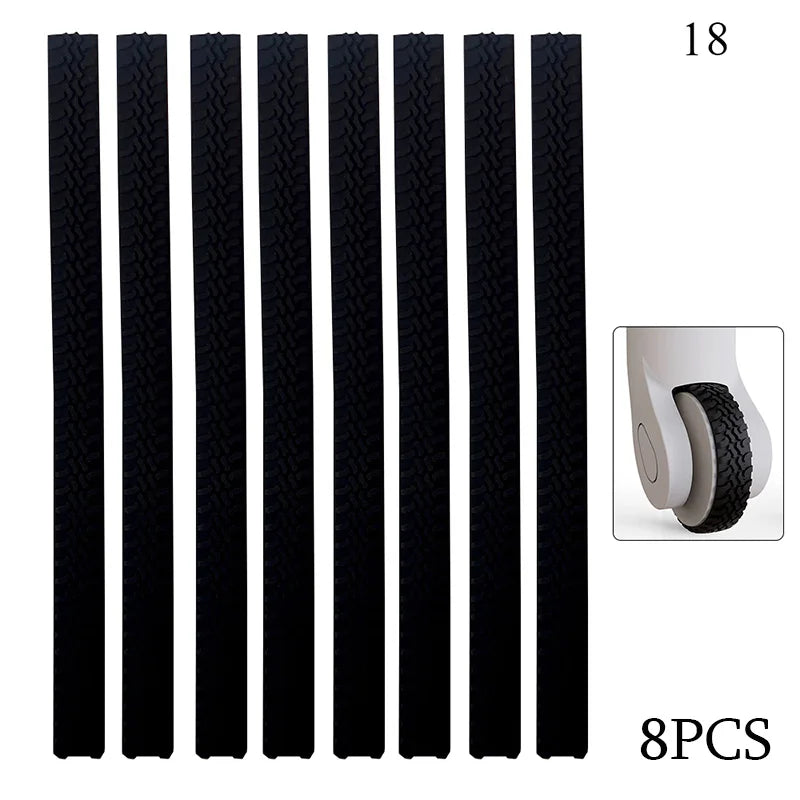 4PC Silicone Suitcase Wheel Protection Case for Quiet Travel