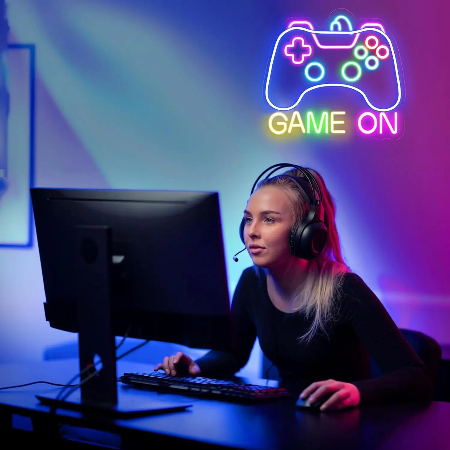 Gamer Neon Sign LED Wall Decor for Teen Bedroom Gifts