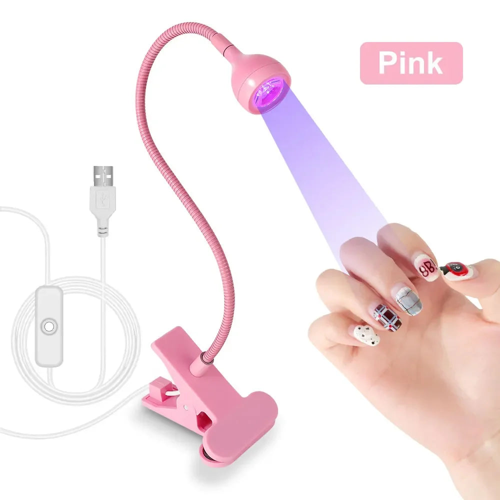 UV LED Light for Nails Drying Lamp Mini USB Clip-on Dryer