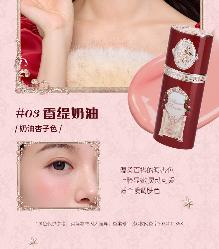 Flower Knows Strawberry Cupid Liquid Blush Long Lasting Hydrating Creamy Blusher for Effortless Makeup
