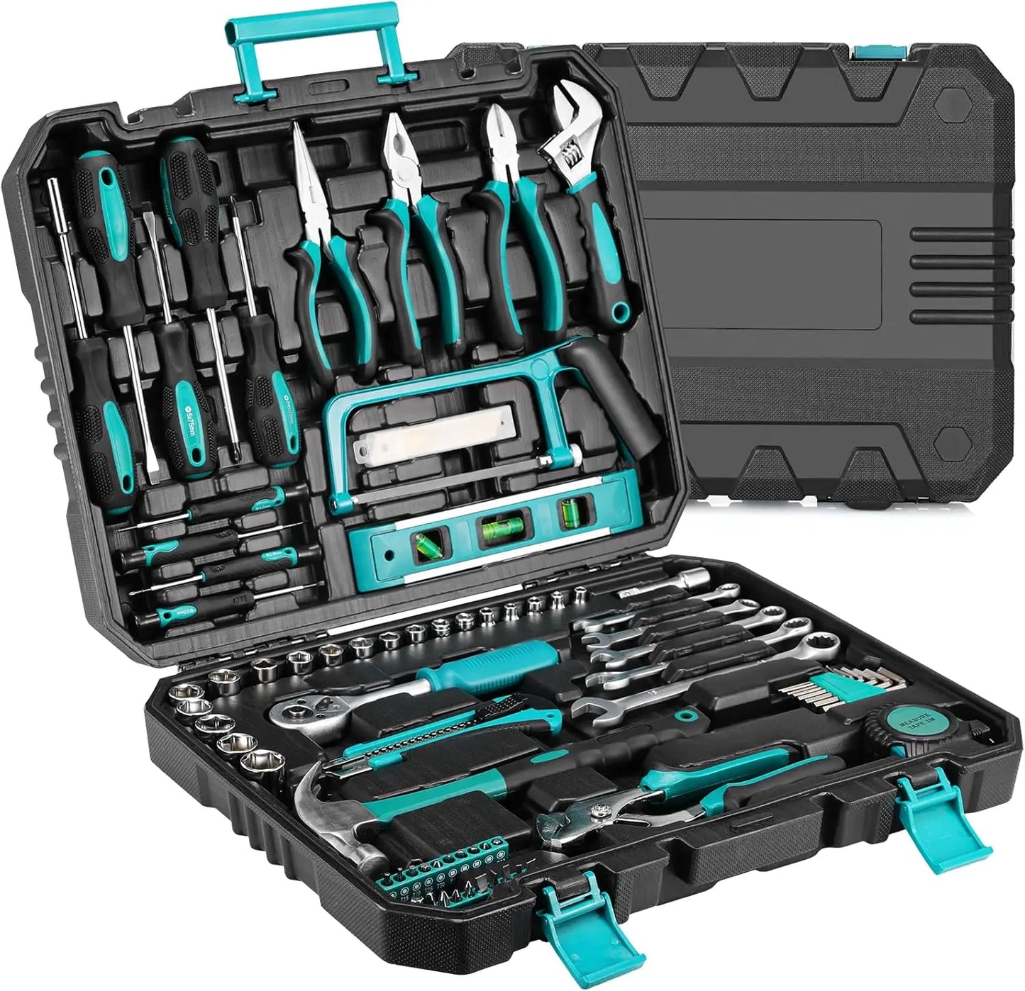 79 Piece Home Auto Repair Tool Kit with Plastic Toolbox Storage