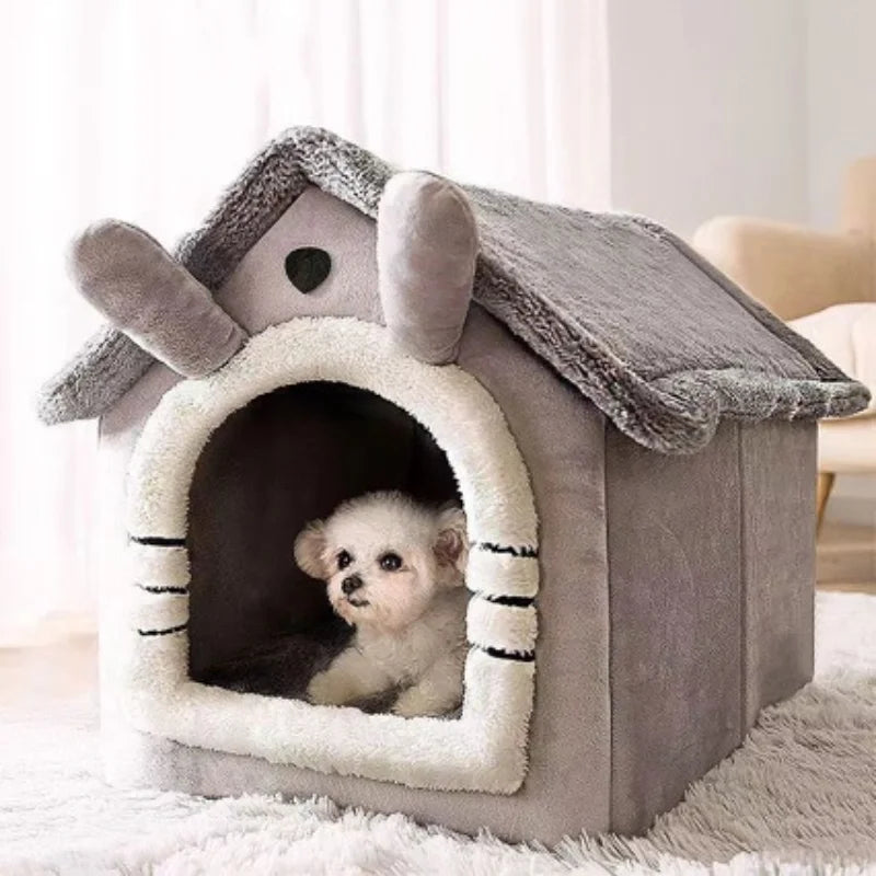 All Seasons Warm Washable Cat Dog House Soft Pet Bed Kennel for Small Medium Pets Durable Cozy Cushion