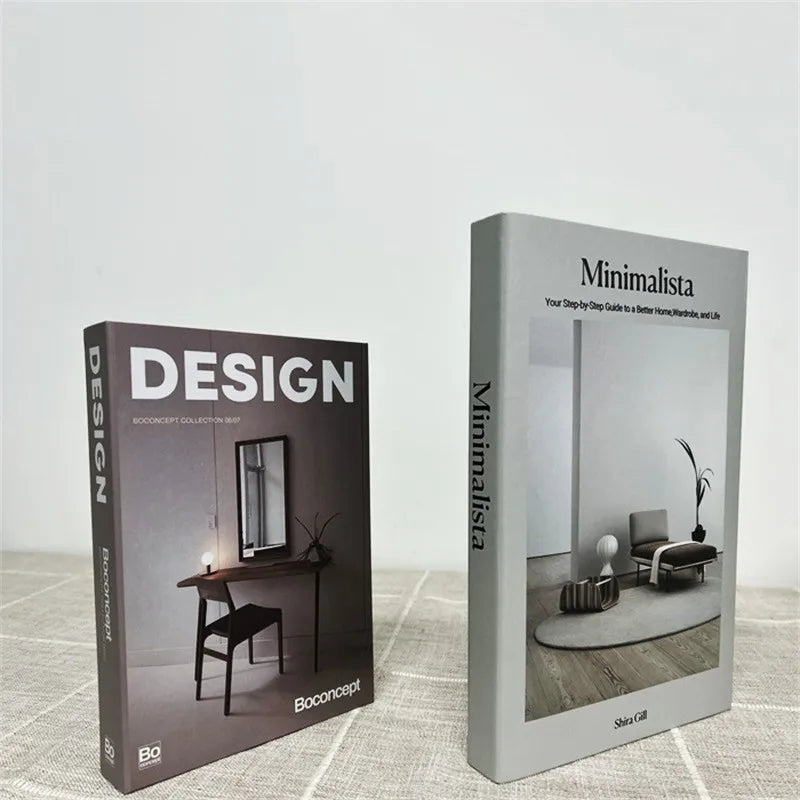 2 Piece Luxury Fake Book Decoration Set for Home and Cafe Decor Vintage Style Ornaments for Study and Club