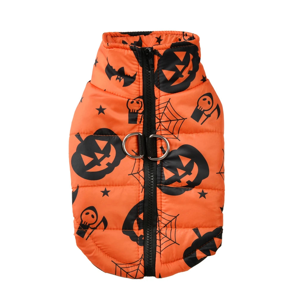 Winter Dog Clothes Halloween Pets Coat Cute Pumpkin Print Puppy Jacket Festival Puppy Gift Party Pet Schnauze Chihuahua Costume