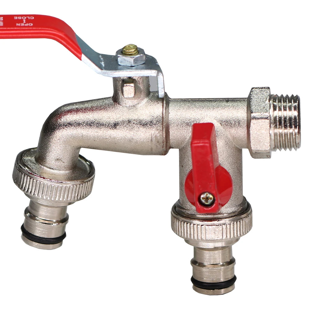 Herramientas de jardinería Grifo de agua de latón de 1/2" para exteriores e interiores, usado, con palanca de encendido y apagado fácil, grifos de suministro de riego, válvula de bola