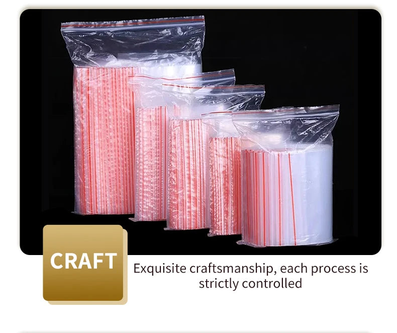 100pcs/Pack Small Zip Lock Plastic Bags 0.05mm Thick