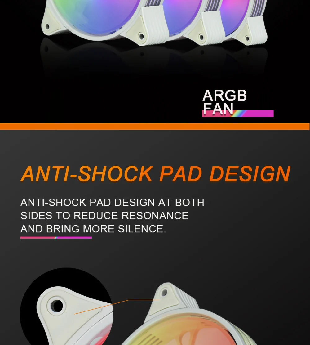 Aigo AR12 White 120mm RGB Fan Cooling Kit for PC Gamer