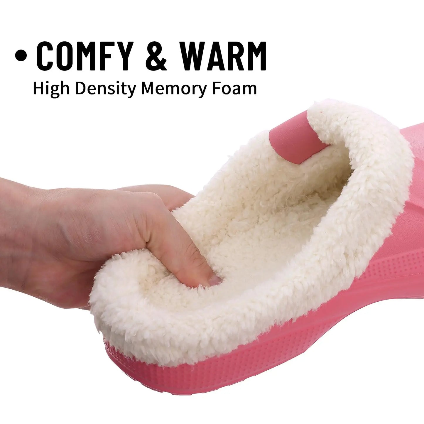 Comwarm New Fuzzy House Slippers For Women Men Winter Clogs