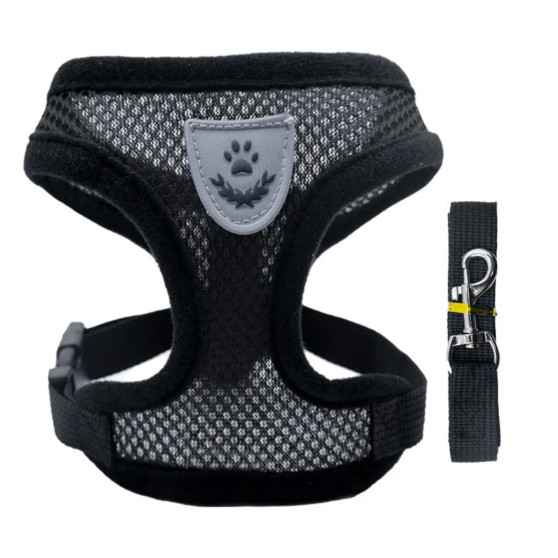 New Cat Harness Vest Walking Leash For Puppy dog Collar Polyester Adjustable Mesh Dog Harness For Small Medium Pet Accessories