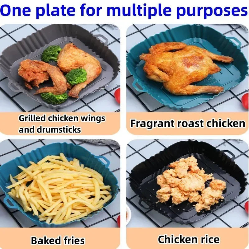 1PC Air Fryer Oven Baking Tray Silicone Mat for Healthy Cooking