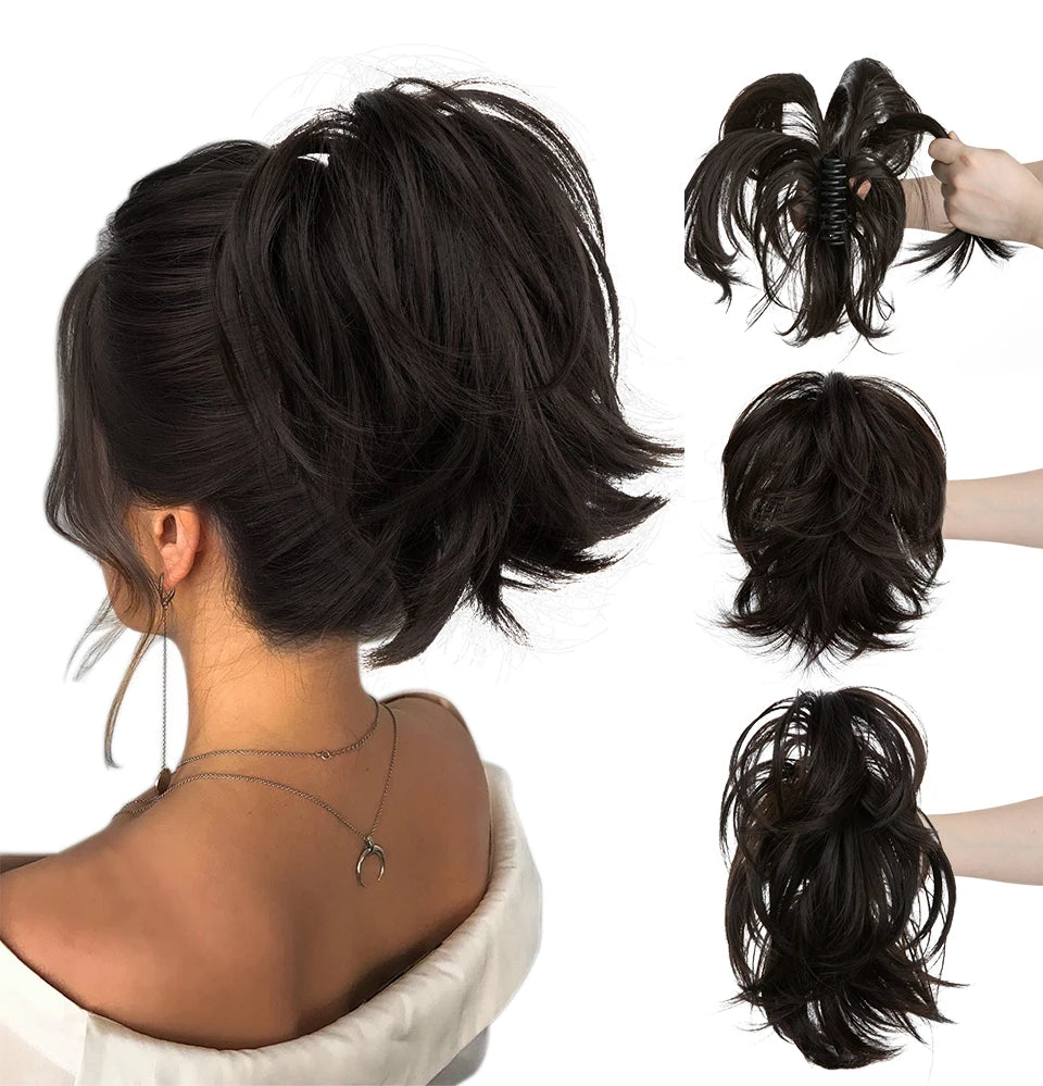 Premium Synthetic Claw Clip Ponytail Extension Hairpiece for Women P025