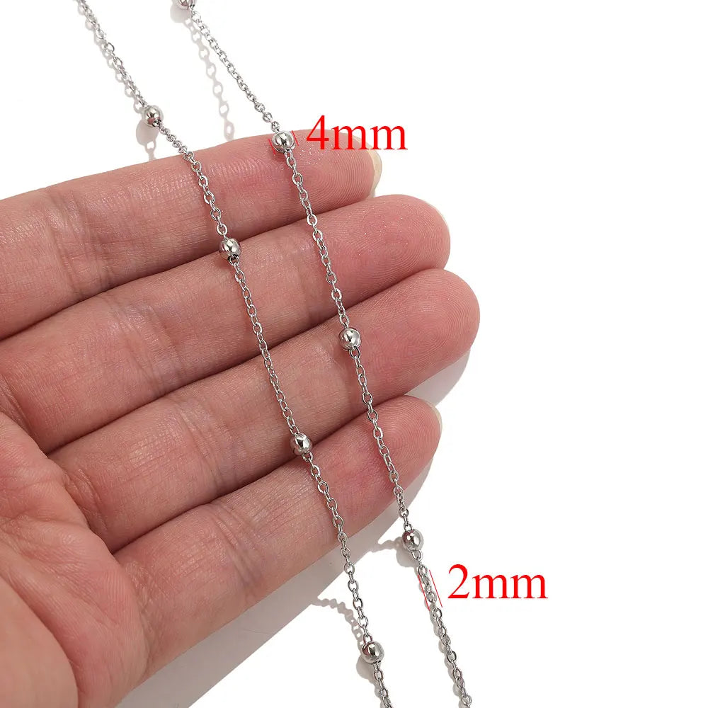 2 Meters Lips Beads Chain for Jewelry Making Gold Findings