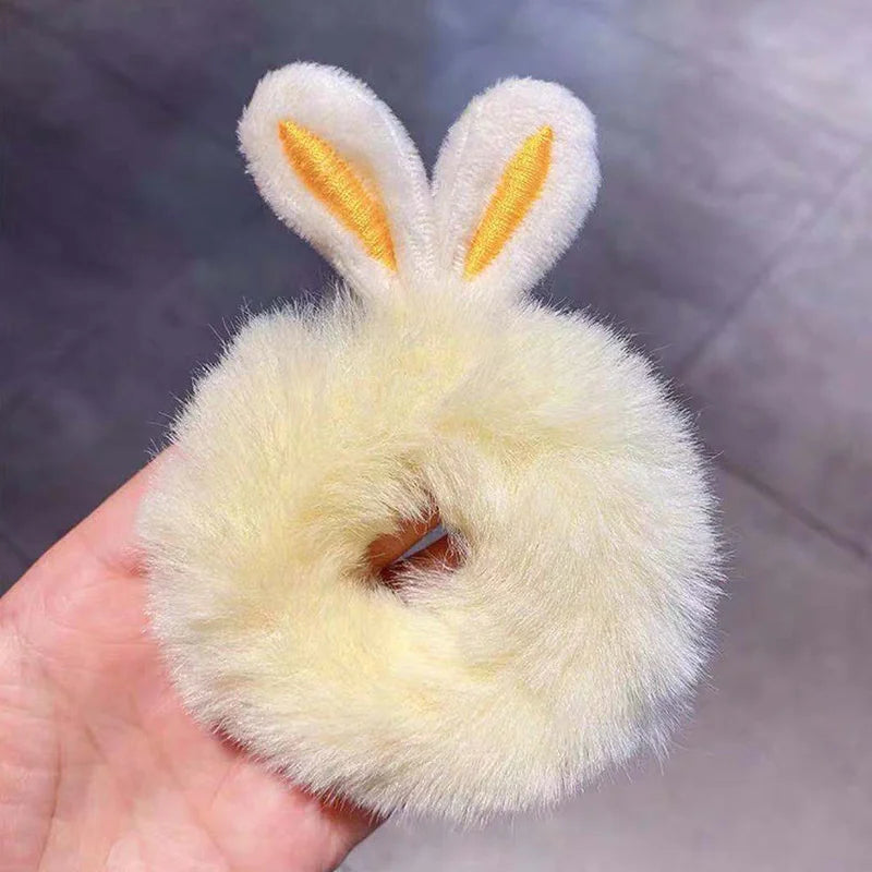 1PC Girl Hair Accessories Plush Rabbit Ears Elastic Hair Rope