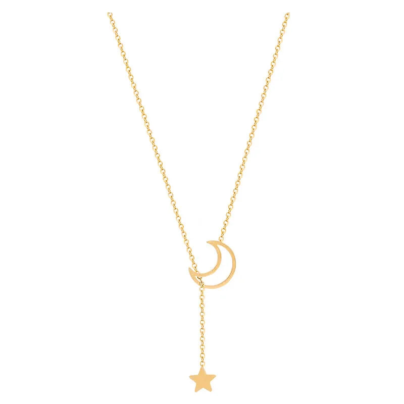 New Simple Moon Star Pendant Choker Necklace for Women